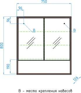 Зеркальный шкаф Style Line Экзотик ЛС-00000398